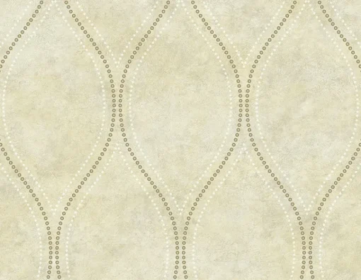 Brewster Eira Beige Marble Ogee Wallpaper