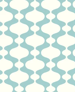 Brewster/ASP Emilio Turquoise Retro Wallpaper