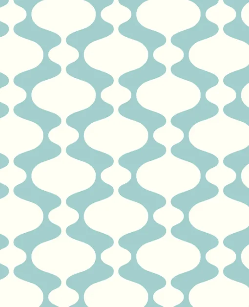 Brewster/ASP Emilio Turquoise Retro Wallpaper