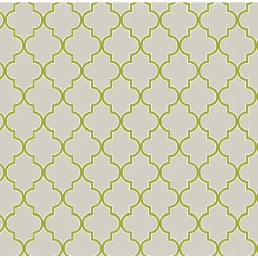 Stock/York ER8198 Pearl Grey Lime Green Waverly Buzzing Around Trellis Wallpaper
