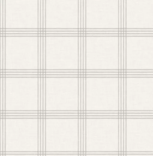 Brewster Ester Dove Plaid Wallpaper