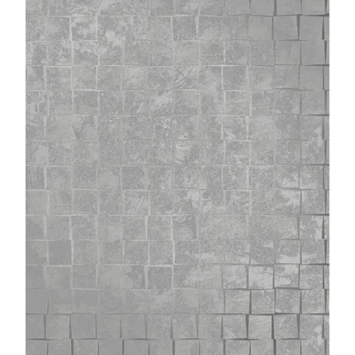 Brewster Evolve Cubist Silver Geometric Wallpaper