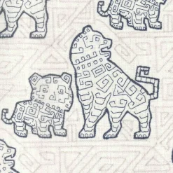 Regal Foo Dog Indigo Fabric