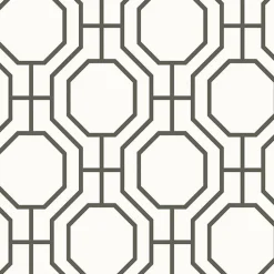 Brewster For Your Bath III Circuit Black Modern Ironwork Wallpaper