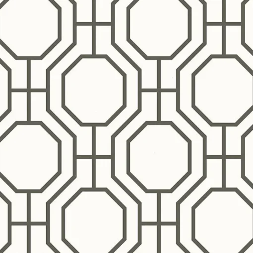 Brewster For Your Bath III Circuit Black Modern Ironwork Wallpaper