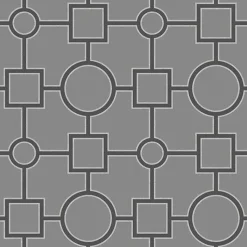 Brewster For Your Bath III Matrix Black Geometric Wallpaper