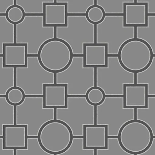 Brewster For Your Bath III Matrix Black Geometric Wallpaper