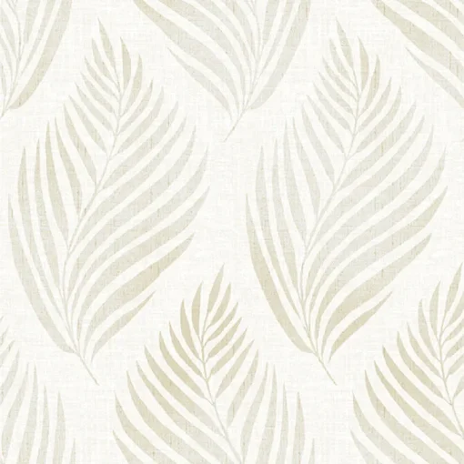 Brewster For Your Bath III Patrice Beige Linen Leaf Wallpaper