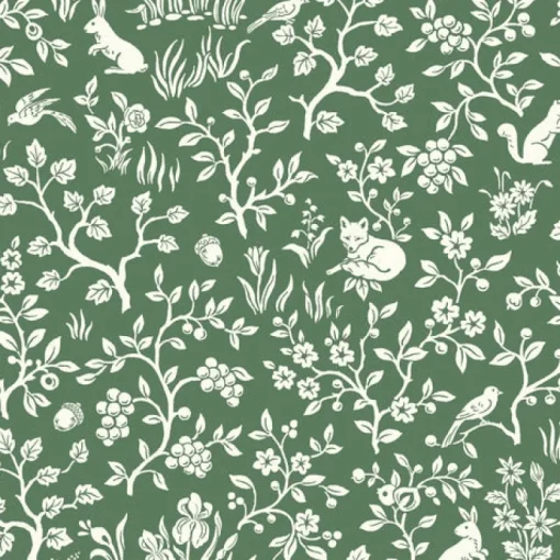 York Fox & Hare Forest Green Magnolia Home Vol. II Wallpaper