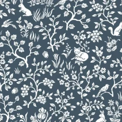 York Fox & Hare Navy Magnolia Home Vol. II Wallpaper