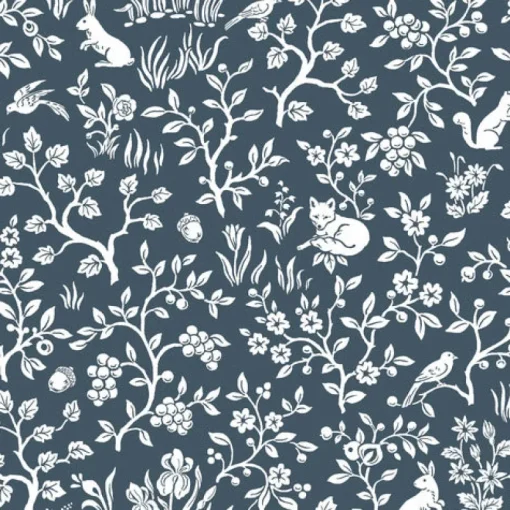 York Fox & Hare Navy Magnolia Home Vol. II Wallpaper