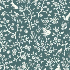 York Fox & Hare Weekends (Teal) Magnolia Home Vol. II Wallpaper