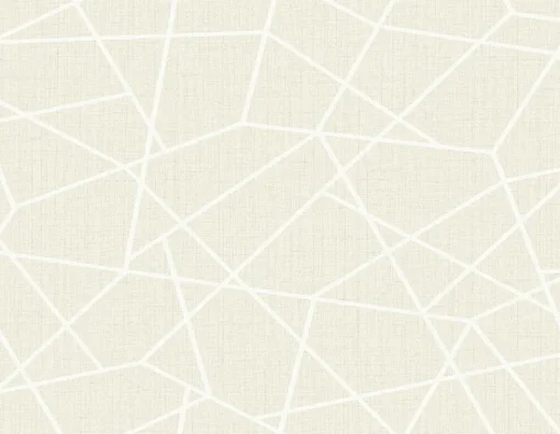 Brewster Heath Cream Geometric Linen Wallpaper