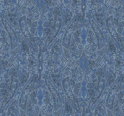 York HO2132 Blue Ascot Damask Wallpaper