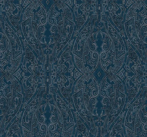 York HO2133 Dark Blue Ascot Damask Wallpaper
