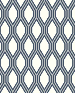 Brewster/ASP Honeycomb Navy Geometric Wallpaper