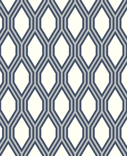 Brewster/ASP Honeycomb Navy Geometric Wallpaper