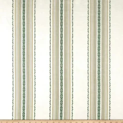 Laura Kiran Ibiza Stripe Green White Fabric