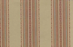 Laura Kiran Ibiza Stripe Red Tan Fabric