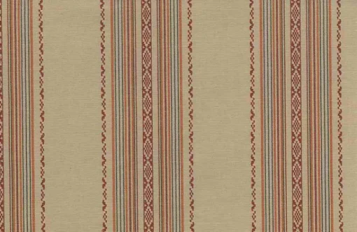 Laura Kiran Ibiza Stripe Red Tan Fabric