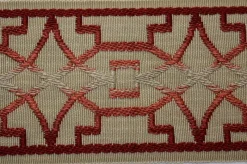 Stock/Fabricut Irwell Imatra Deep Coral 3.5" Flat Tape Trim By Charlotte Moss Fabricut