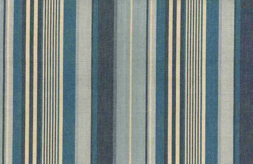 Laura Kiran Island Stripe Blue Cream Fabric