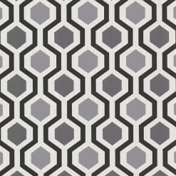 Brewster Kelso Black Geometric Wallpaper