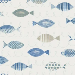 Brewster Key West Blue Fish Wallpaper