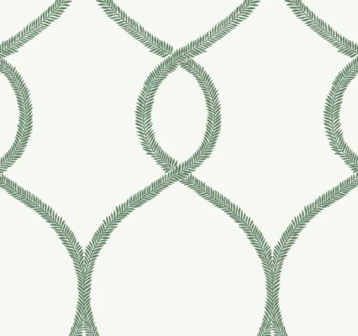 York KT2231 Green Laurel Leaf Ogee Wallpaper