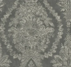 York KT2216 Grey Charleston Damask Wallpaper