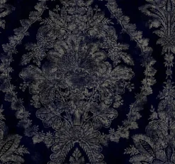York KT2215 Navy Charleston Damask Wallpaper