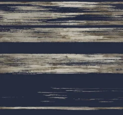 York KT2154 Navy Horizontal Dry Brush Wallpaper