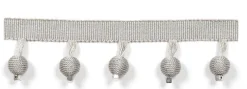 Europatex Le Lin Metalic Beaded Fringe Ice Trim