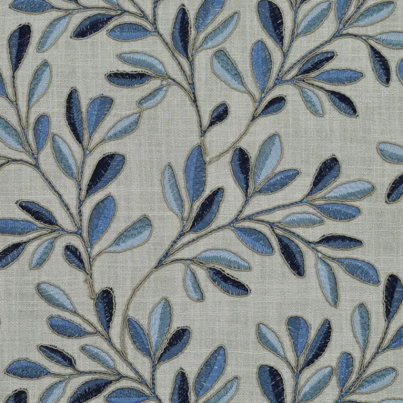 Stock/PKaufmann_inc/PK Leafage Horizon Blue Embroidered Leaf P Kaufmann Fabric