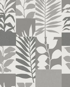 Brewster 2836-M1383 Goneril Grey Botanical Geometric Wallpaper
