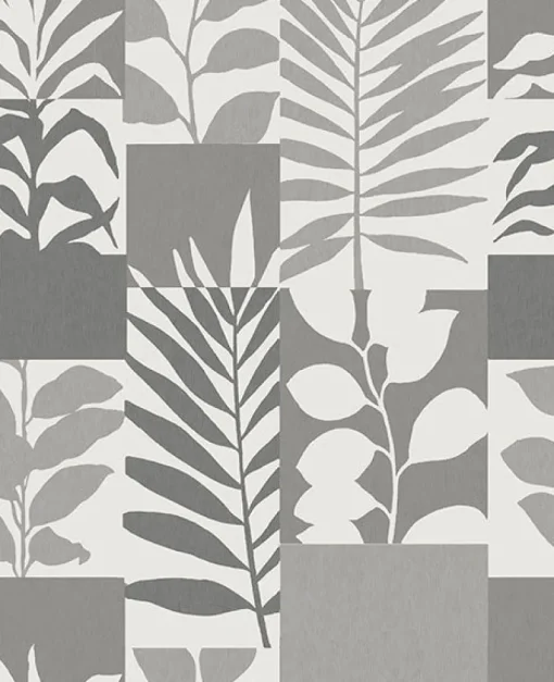 Brewster 2836-M1383 Goneril Grey Botanical Geometric Wallpaper