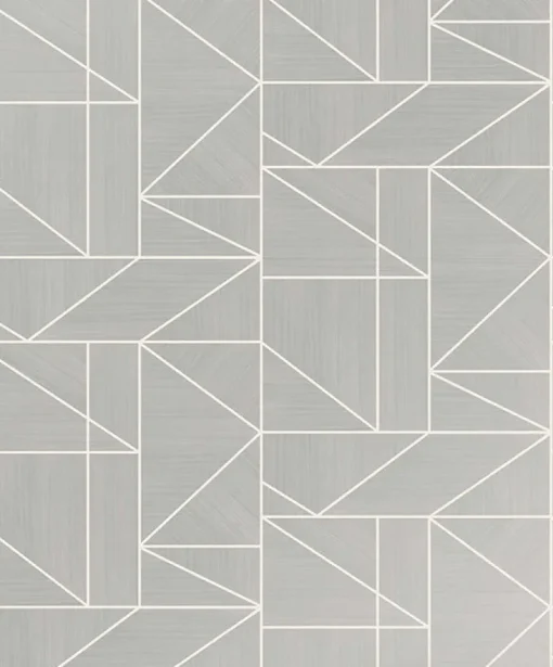 Brewster 2836-M1381 Malvolio Silver Geometric Wallpaper