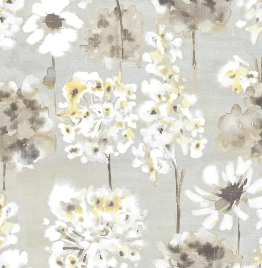 Brewster/ASP Marilla Yellow Watercolor Floral Wallpaper