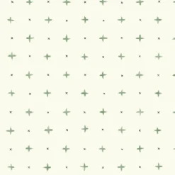 York MK1102 Cross Stitch Green Wallpaper