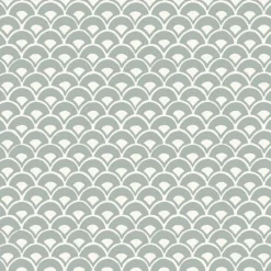 York MK1151 Stacked Scallops Blue Wallpaper