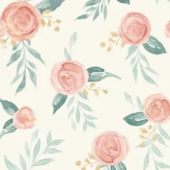 York MK1126 Watercolor Roses Red Wallpaper