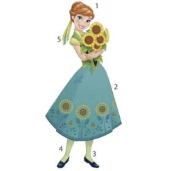 York/RoomMates Murals Disney Frozen Fever Anna Peel and Stick Giant Wall Decals Mural