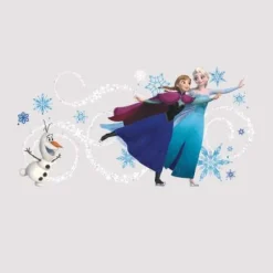 York/RoomMates Murals Frozen Custom Headboard Featuring Elsa, Anna & Olaf Giant Wall Decals w/ Personalization Mural