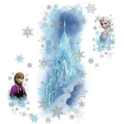 York/RoomMates Murals Frozen Ice Palace with Elsa and Anna Giant Wall Decal with Glitter Mural