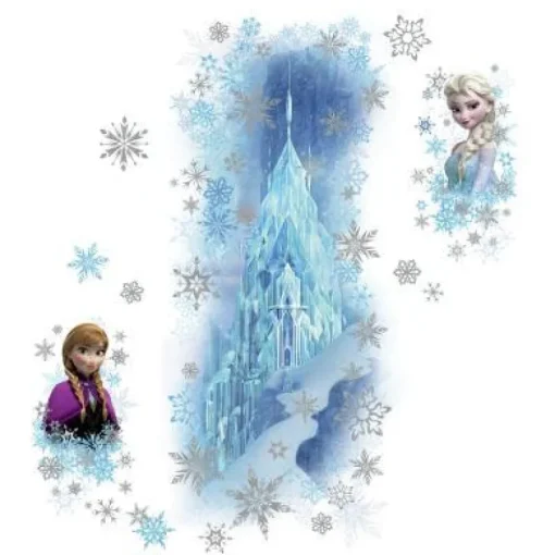York/RoomMates Murals Frozen Ice Palace with Elsa and Anna Giant Wall Decal with Glitter Mural