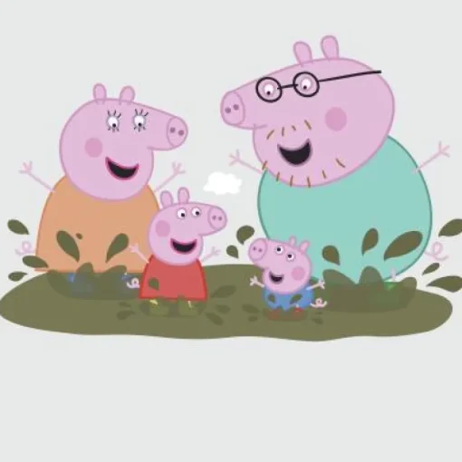 York/RoomMates Murals Peppa and Family Muddy Puddles Giant Wall Decals Mural