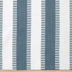 Laura Kiran New Ladder Stripe Lake White Fabric