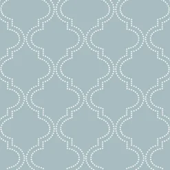 Brewster NU1826 Slate Blue Quatrefoil Peel And Stick Wallpaper