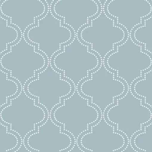 Brewster NU1826 Slate Blue Quatrefoil Peel And Stick Wallpaper