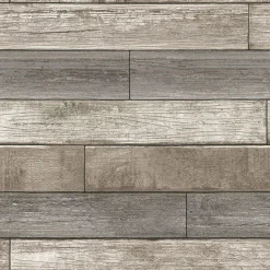 Stock/Brewster NU1690 Taupe Grey Reclaimed Wood Plank Peel & Stick Wallpaper